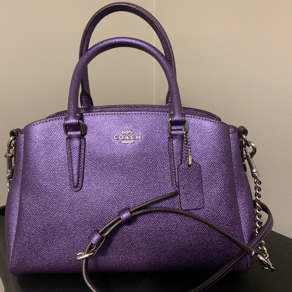 Coach Purse - Gorgeous Purple color - with shoulder strap & dust cover